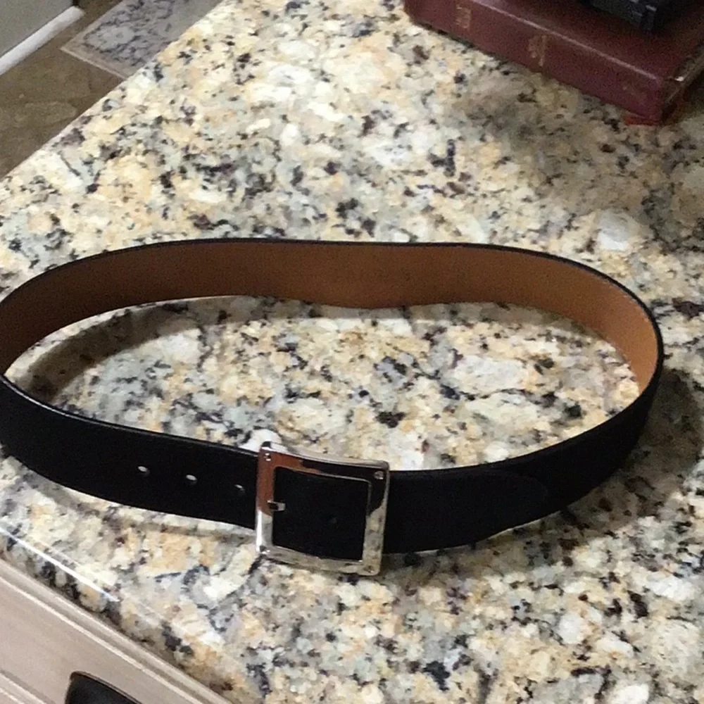 Lauren Ralph Lauren Black Suede and Silver Belt 41”